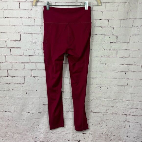 !SIZE Adidas Leggings Womens Tights Training Capri Pull On Active Pocket Pink - Picture 8 of 9